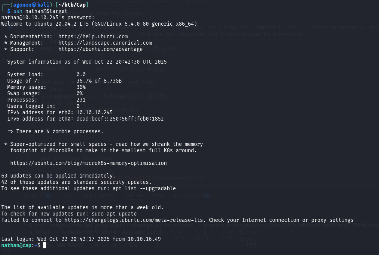 ssh successful connection