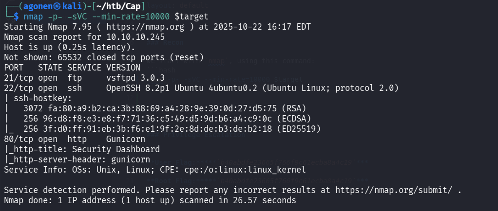 nmap results