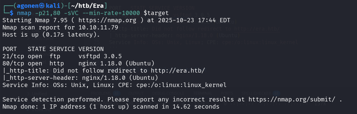 nmap results