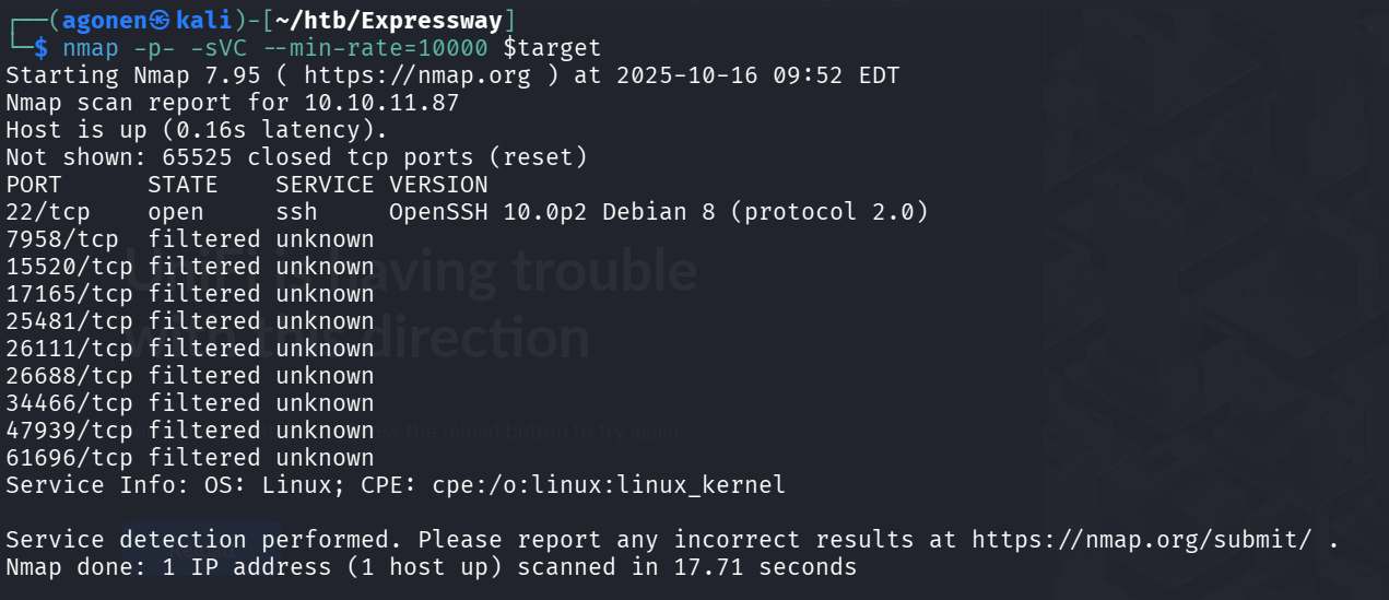 nmap results