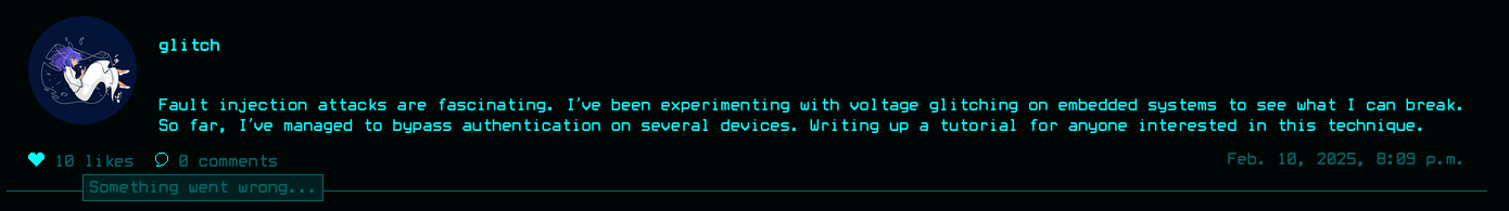 something went wrong