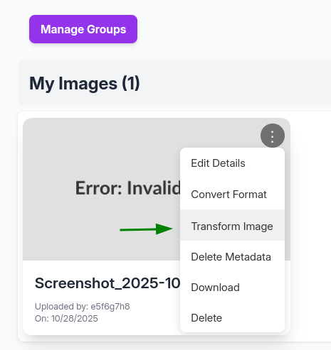 choose transform image