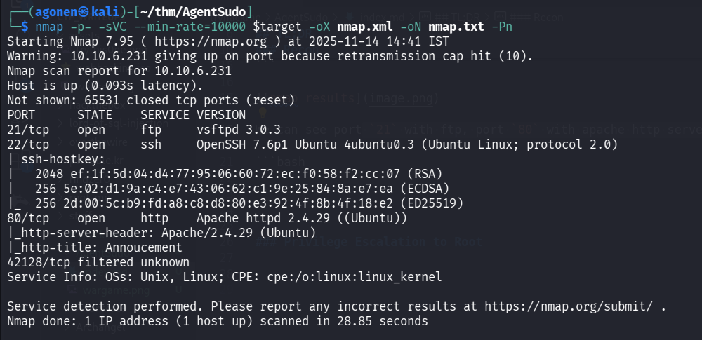 nmap results