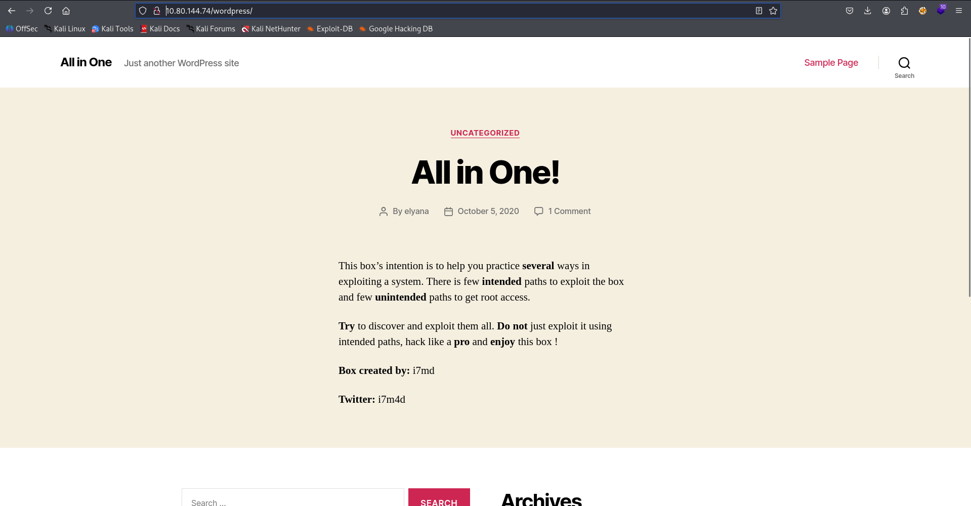 simple wordpress website