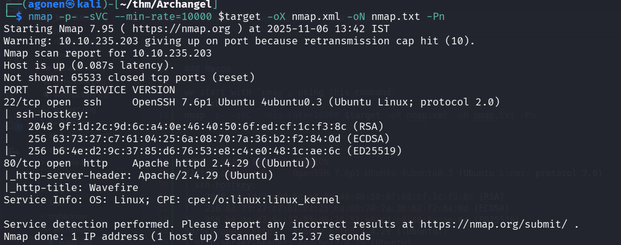 nmap results