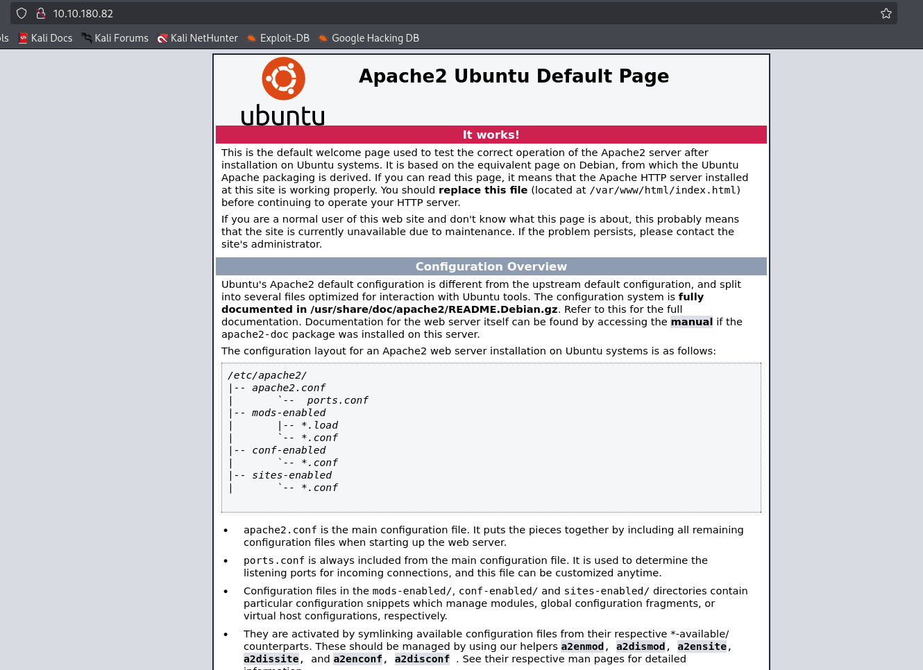 apache default page