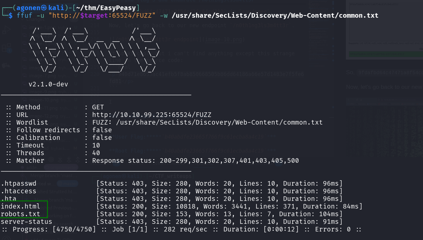 ffuf find robots.txt