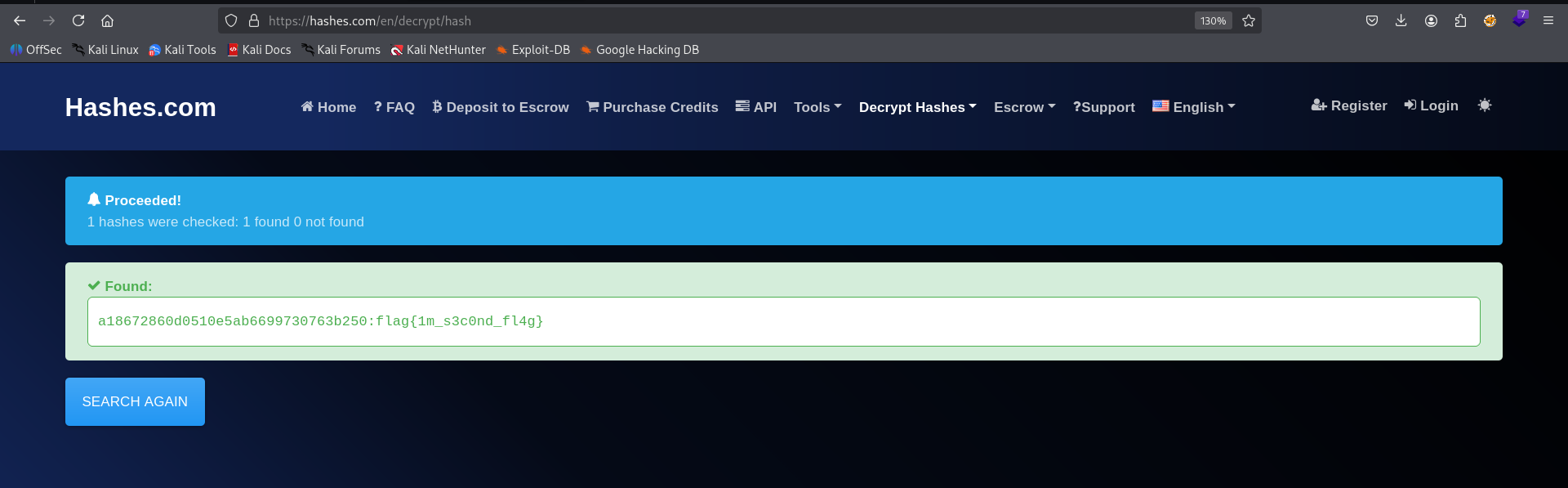 hash cracking flag 2
