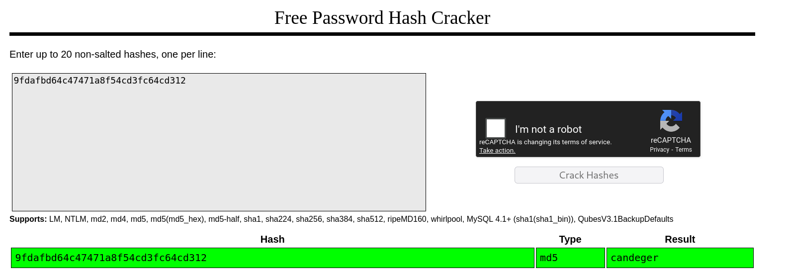 crack hash