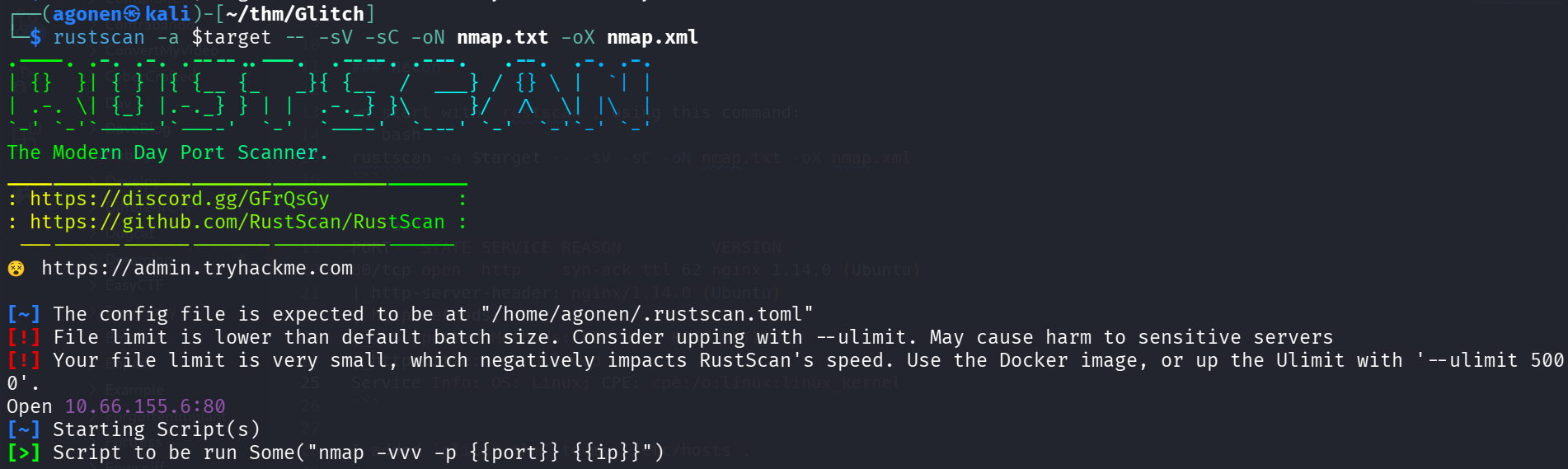 rustscan results