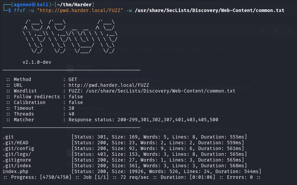ffuf find .git
