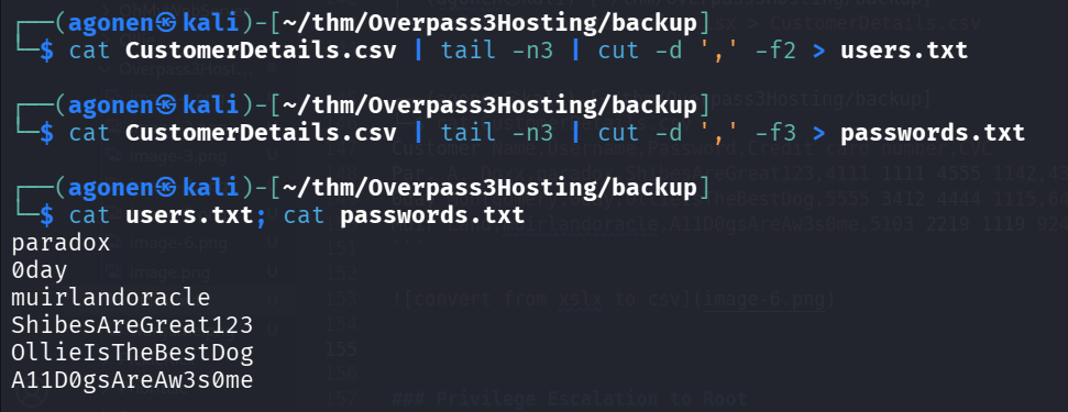 creates users file and passwords