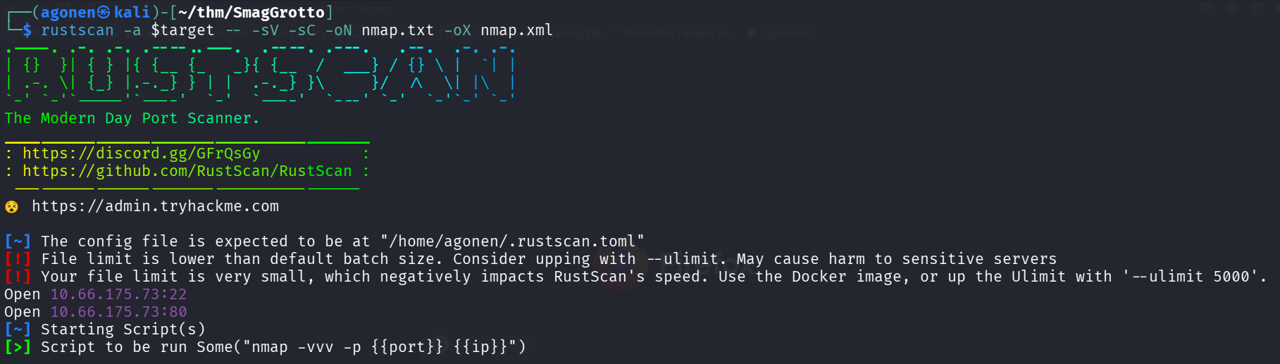 rustscan results