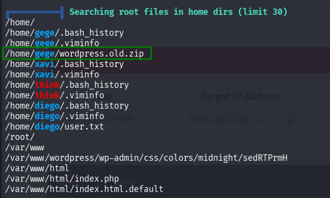 find /home/gege/wordpress.old.zip