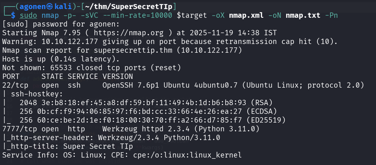 nmap results