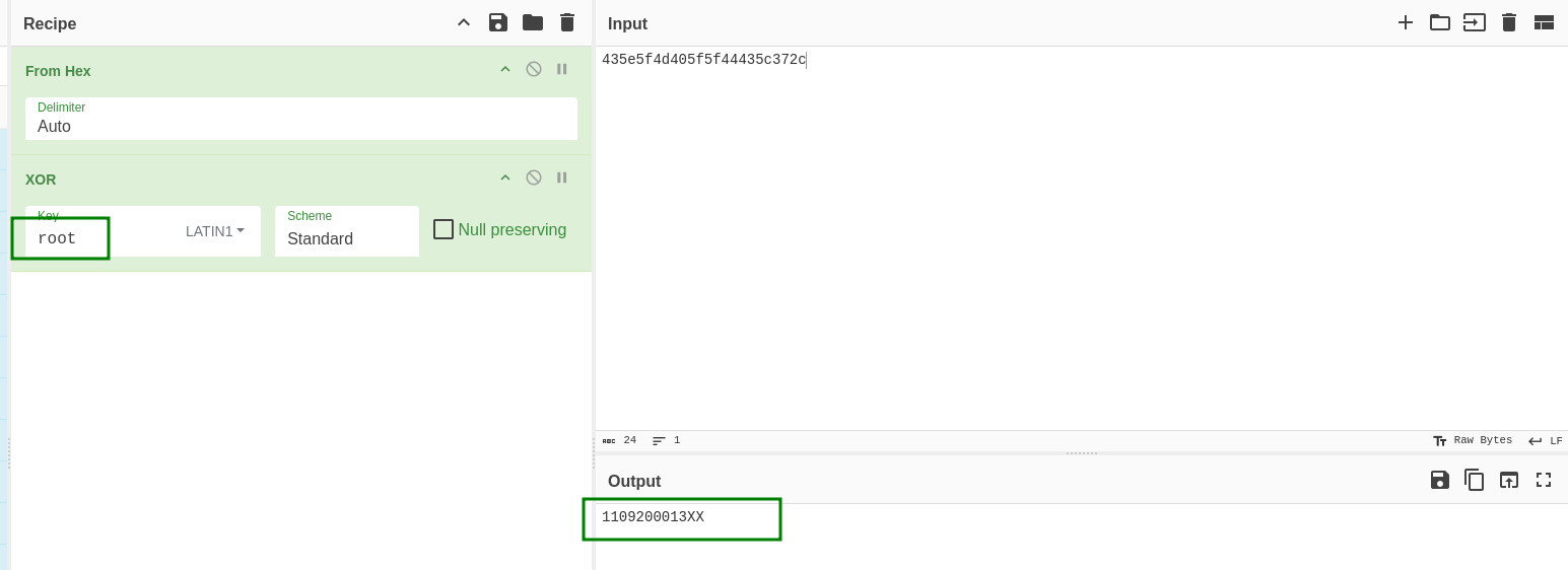 xor secret with root