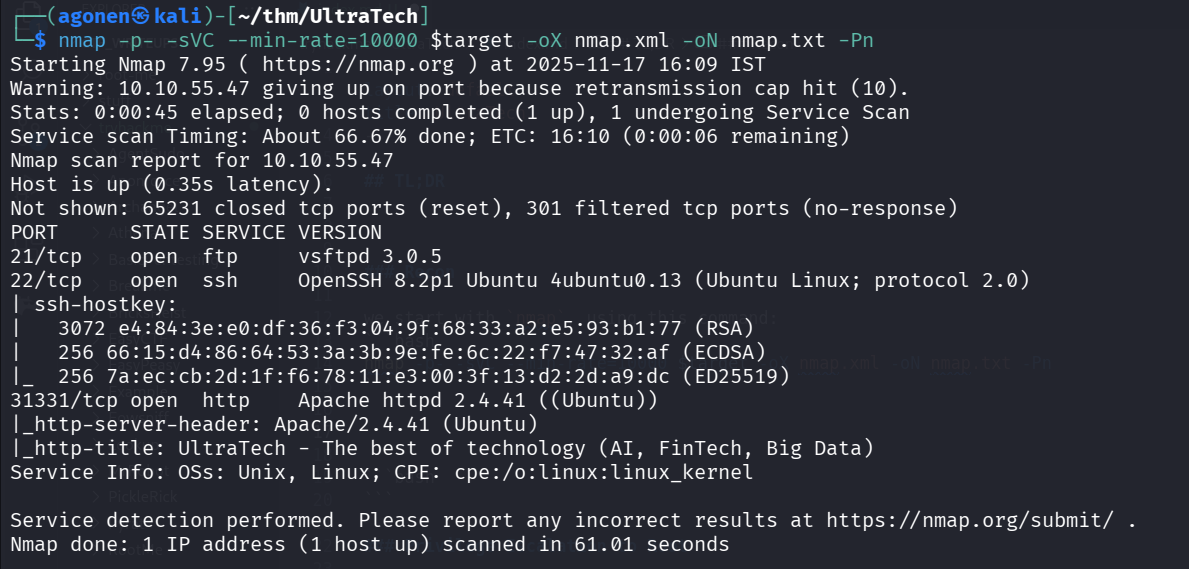 nmap results