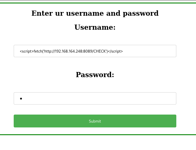 login with XSS